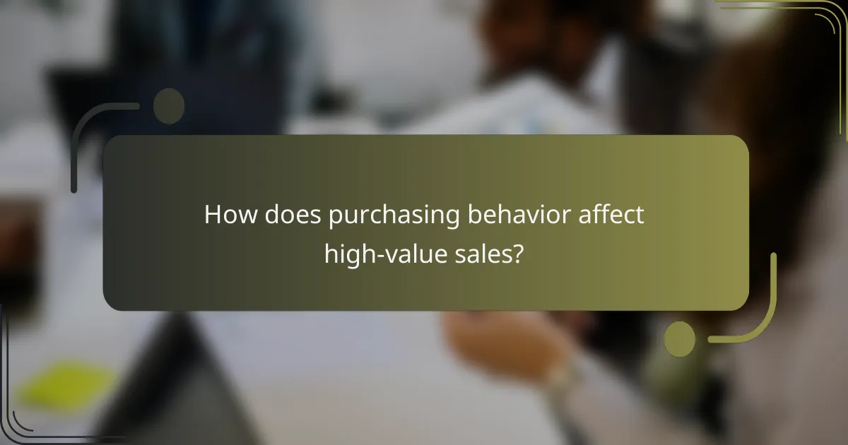 How does purchasing behavior affect high-value sales?