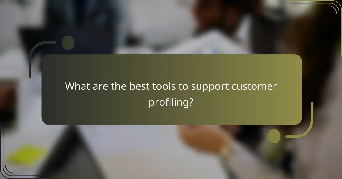 What are the best tools to support customer profiling?